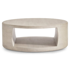 Bernhardt Bernhardt Lucerne Round Resin Cocktail Table with Wood Grain Texture and Casters 393014
