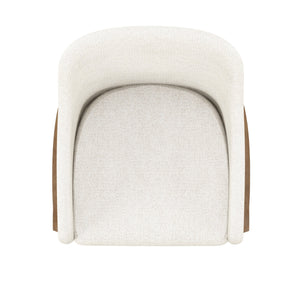 A.R.T. Furniture Portico Contemporary Upholstered Arm Chair - Chenille Fabric, Curved Design, Opal & Sienna Finishes Brown, White Parawood Solids,Foam,Fabric 323205-3335