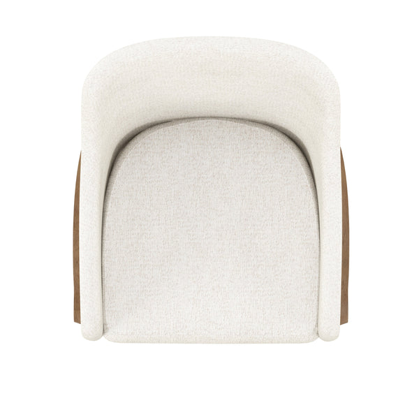 A.R.T. Furniture Portico Contemporary Upholstered Arm Chair - Chenille Fabric, Curved Design, Opal & Sienna Finishes Brown, White Parawood Solids,Foam,Fabric 323205-3335
