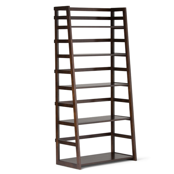 English Elm Acadian Handcrafted Ladder Shelf Bookcase In Rich Brunette Brown – Stylish Storage For Any Room B136P159413
