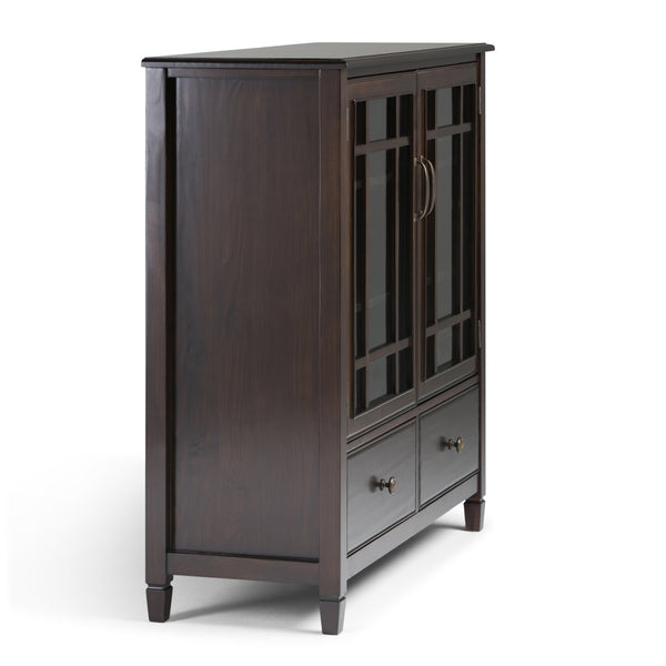 English Elm Connaught Tall Storage Cabinet - Elegant British Colonial Design In Dark Chestnut Brown Finish B136P158127