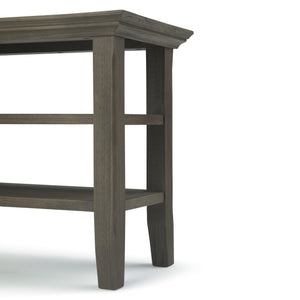 English Elm Acadian Solid Wood Narrow Side Table – Farmhouse Grey With Open Shelves For Stylish Storage Solutions B136P159694