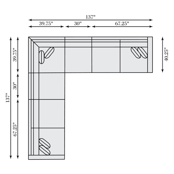 Bernhardt Bernhardt Ventura Leather Sectional With Deep Cushions, Tall Back & Sweeping Arms For Lasting Comfort And Style K1974