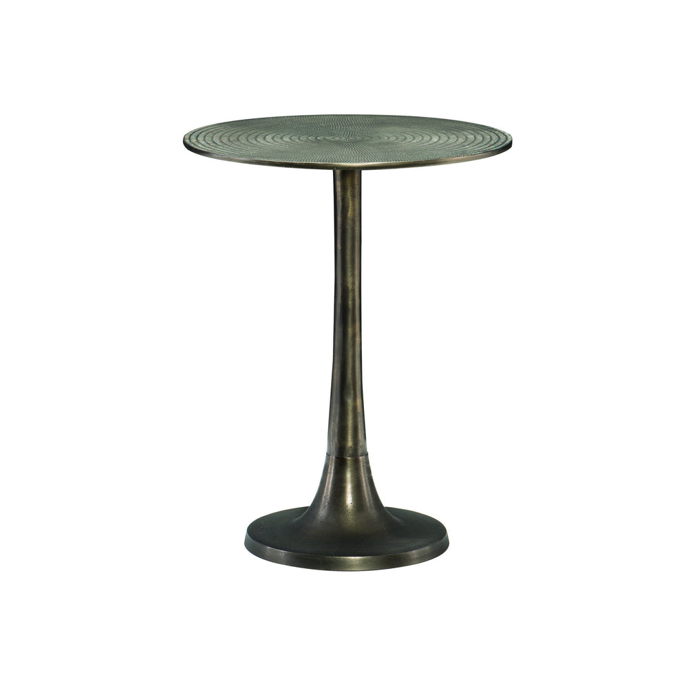 Bernhardt Bernhardt Sculptural Calla Round Chairside Table In Chiseled Antique Brass — Patterned Top, Durable Cast Aluminum Finish 375167