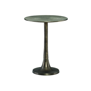 Bernhardt Bernhardt Sculptural Calla Round Chairside Table In Chiseled Antique Brass — Patterned Top, Durable Cast Aluminum Finish 375167