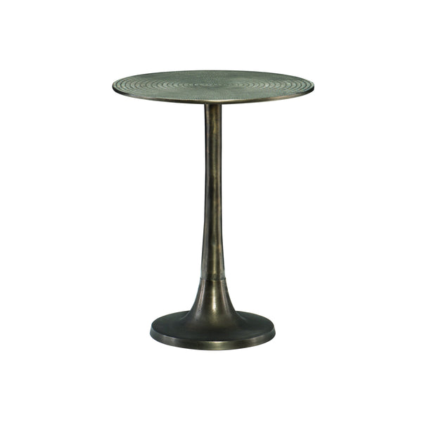 Bernhardt Bernhardt Sculptural Calla Round Chairside Table In Chiseled Antique Brass — Patterned Top, Durable Cast Aluminum Finish 375167