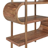 Pulaski Furniture Scott Living Heritage 4-Shelf S-Design Open Bookcase Natural, Natural Sheesham Dalbergia Sissoo P401DJ073