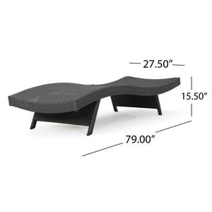 English Elm Christopher Knight Home® - Salem Pe Wicker Chaise Lounge - Stylish Grey Outdoor Seating With Weather-Resistant Comfort 52005.00GRY