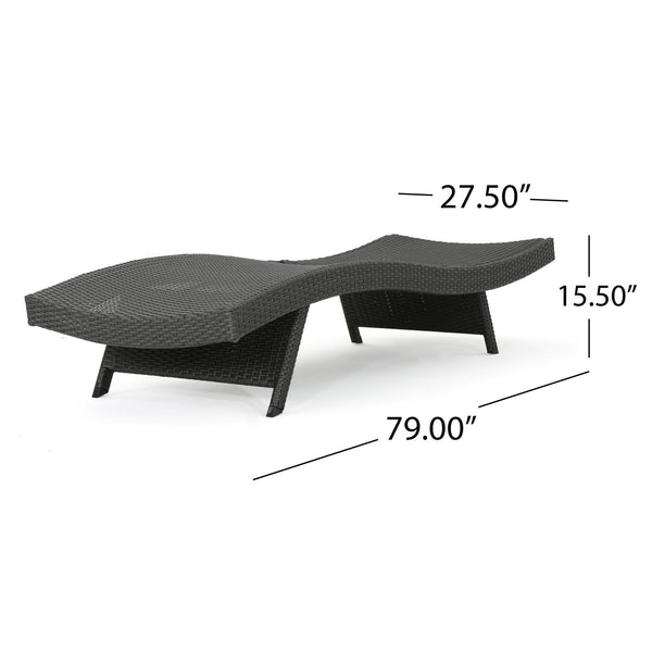 English Elm Christopher Knight Home® - Salem Pe Wicker Chaise Lounge - Stylish Grey Outdoor Seating With Weather-Resistant Comfort 52005.00GRY