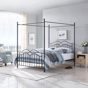 Christopher Knight Home® - Noble House - Earhart Traditional Iron Canopy Queen Bed Frame