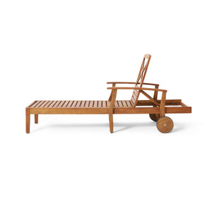 English Elm Christopher Knight Home® - PERLA Teak Acacia Chaise Lounge with Wheels – Outdoor Patio Wood Recliner, Mix‑and‑Match Cushions, Single/Set Options 61724.00WTC