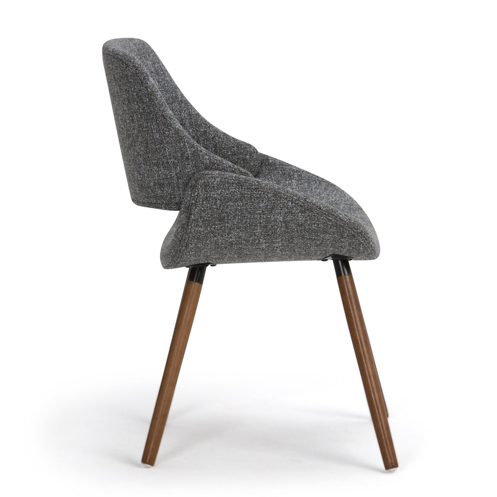 English Elm Malden Bentwood Dining Chair - Stylish Grey Upholstered Seat For Mid-Century Modern Spaces B136P158893