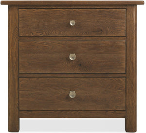 Hooker Furniture Driftwood Three-Drawer Nightstand With Cedar-Lined Drawer, Built-In Usb Charging And Rustic Buckboard Appeal Medium Wood 6820-90116-85
