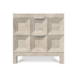 Bernhardt Bernhardt Prado Nightstand Tawny Wire-Brushed Oak Veneer, Coffered Resin Fronts, Usb Charging 324233A