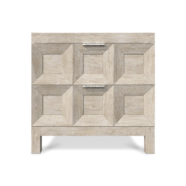 Bernhardt Bernhardt Prado Nightstand Tawny Wire-Brushed Oak Veneer, Coffered Resin Fronts, Usb Charging 324233A