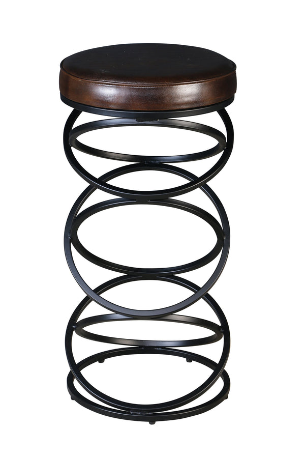 Porter Designs Polaris Leather Bar Stool - Modern Comfort With Striking Design For Contemporary Spaces Brown Leather 02-218-10-6796