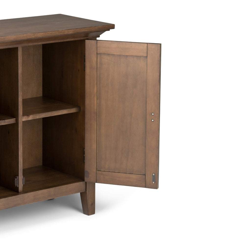 English Elm Redmond Low Storage Cabinet - Handcrafted Rustic Natural Finish With Adjustable Shelves & Brass Accents B136P158103-GIGA