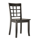 Homelegance By Top-Line Lorren Window Back Wood Dining Chairs (Set of 2) Black Rubberwood