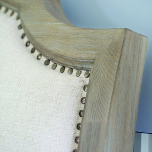 Bernhardt Bernhardt Sandstone Wire‑Brushed Oak Upholstered King Panel Bed With Nailhead Trim, Casual Traditional Elegance K1119