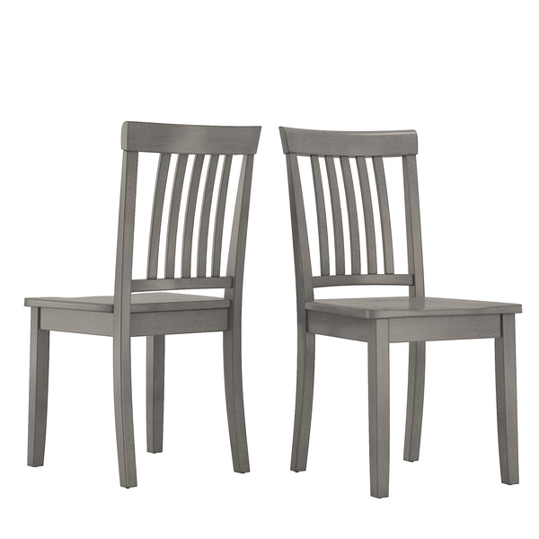 Homelegance By Top-Line Lorren Mission Back Wood Dining Chairs (Set of 2) Grey Rubberwood