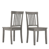 Homelegance By Top-Line Lorren Mission Back Wood Dining Chairs (Set of 2) Grey Rubberwood