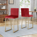 Christopher Knight Home® - Noble House - Toucanet Modern Glam Velvet Barstools - Set of 2