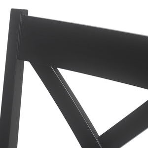 English Elm Christopher Knight Home® - COUNTER Farmhouse X-Back Counter Height Chair Set of 2 in Black Faux Leather Upholstery, Rustic Charm 69008.00BLK