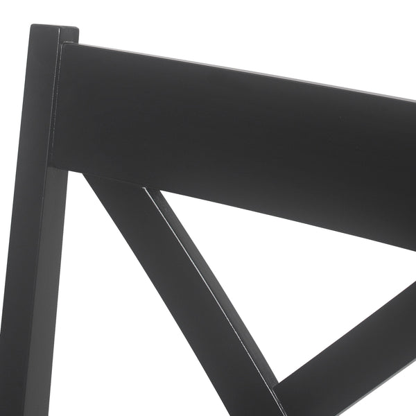 English Elm Christopher Knight Home® - COUNTER Farmhouse X-Back Counter Height Chair Set of 2 in Black Faux Leather Upholstery, Rustic Charm 69008.00BLK