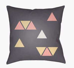 Livabliss Triangles Woven Geometric Accent Pillow Square Polyester Fill for Sofa Bed or Chair WRAN012-1818