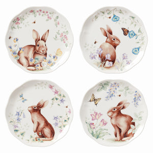 Lenox Butterfly Meadow Bunny 4-Piece Accent Plate Set Multi, WHITE PORCELAIN 893465