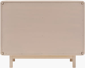 Surya Wren Mid-century Modern 32"H X 40"W X 17"D Stylish Storage Cabinet With Elegant Oak Finish Top, Light Gray Oak Veneer,Mdf,Glass,Oak Wren001-324017