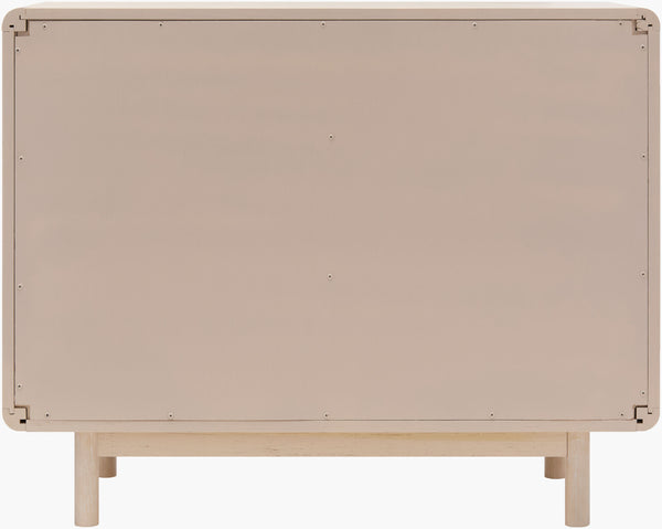 Surya Wren Mid-century Modern 32"H X 40"W X 17"D Stylish Storage Cabinet With Elegant Oak Finish Top, Light Gray Oak Veneer,Mdf,Glass,Oak Wren001-324017
