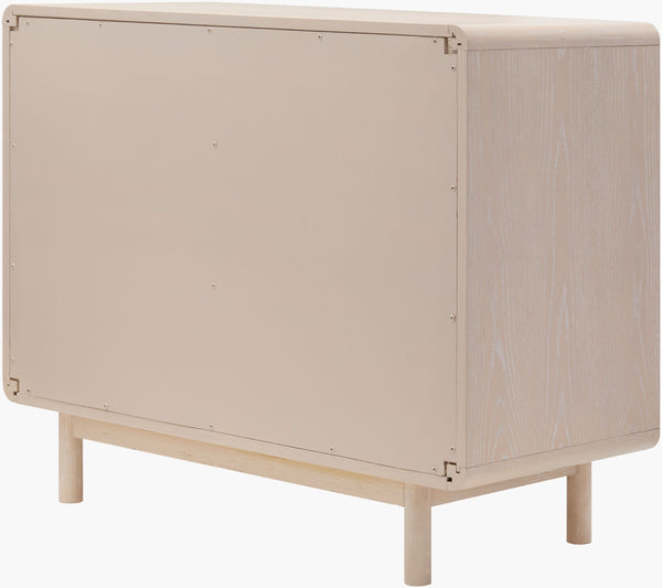 Surya Wren Mid-century Modern 32"H X 40"W X 17"D Stylish Storage Cabinet With Elegant Oak Finish Top, Light Gray Oak Veneer,Mdf,Glass,Oak Wren001-324017