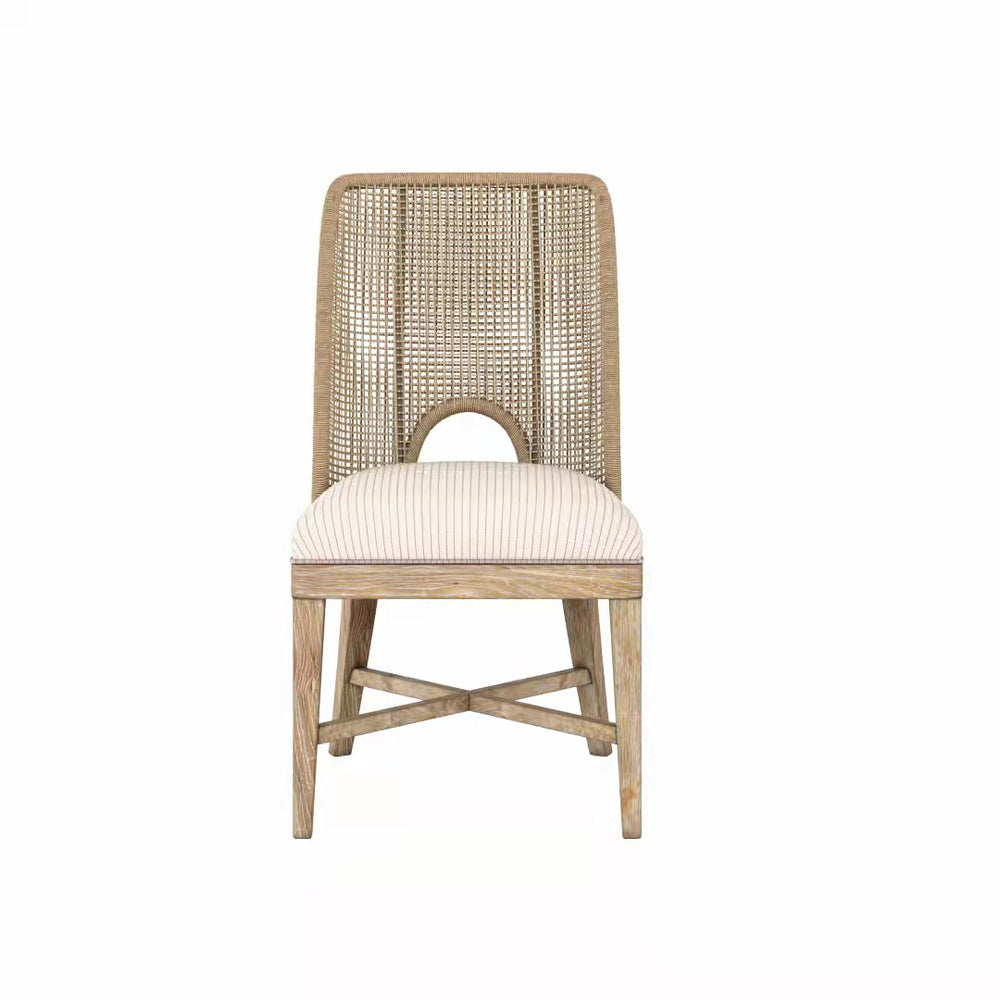 A.R.T. Furniture Set Of 2 - Frame Woven Sling Chair: Elegant Chestnut Finish, Tailored Seat, Natural Cane Back For Cozy Spaces - Set Of 2 Light Brown Ash & Poplar Solid,Plank,Effect Flakey & Quarter,Sawn Oak Veneer,Cane,Foam,Fabric 278200-2335