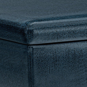 English Elm Owen - Versatile Distressed Dark Blue Storage Ottoman For Coffee Table, Seating & Stylish Decor B136P159189-GIGA