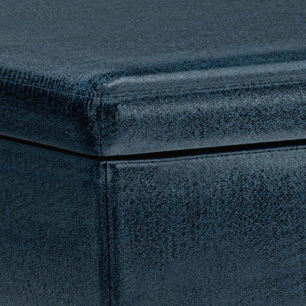 English Elm Owen - Versatile Distressed Dark Blue Storage Ottoman For Coffee Table, Seating & Stylish Decor B136P159189-GIGA