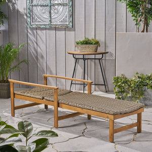 English Elm Hampton Acacia Hardwood Wicker Outdoor Chaise Lounge with Five Reclining Positions 63763.00