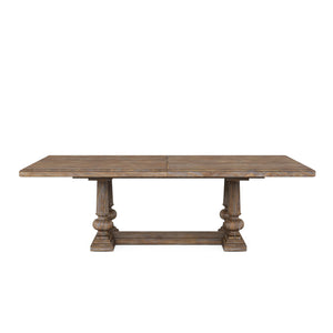 A.R.T. Furniture Architrave Trestle Dining Table – Elegant Almond Finish, Expandable From 96" To 136" For Gatherings! Brown Material, Pine Solids And Veneer,Resin 277238-2608