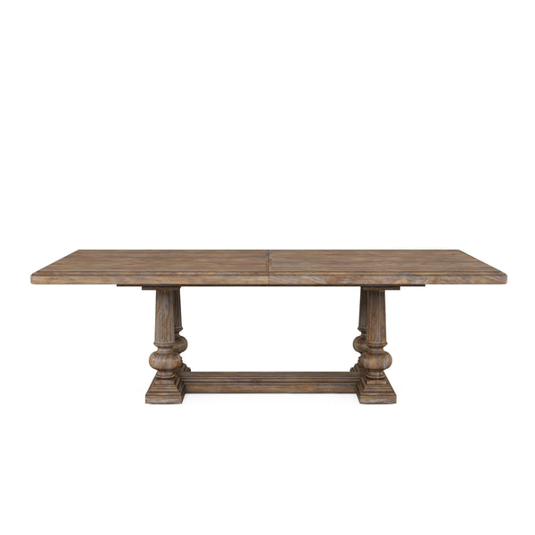 A.R.T. Furniture Architrave Trestle Dining Table – Elegant Almond Finish, Expandable From 96" To 136" For Gatherings! Brown Material, Pine Solids And Veneer,Resin 277238-2608