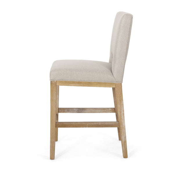 English Elm Christopher Knight Home® - 27 Inch Counter Stools Set of 2 Wheat Fabric, Ergonomic L-Back Support, Modern Breathable Upholstery, Easy Assembly 72489.00WHEAT
