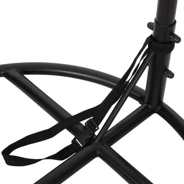 English Elm Durable Freestanding Iron Hanging Chair Stand with Safety Belt for Indoor Outdoor Use 62075.00HNGBLK