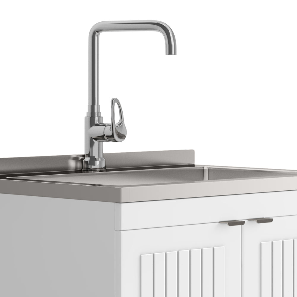 English Elm Murphy 28" Laundry Cabinet With Deep Stainless Steel Sink & High-Arch Faucet - Perfect For Your Space! B136P158808