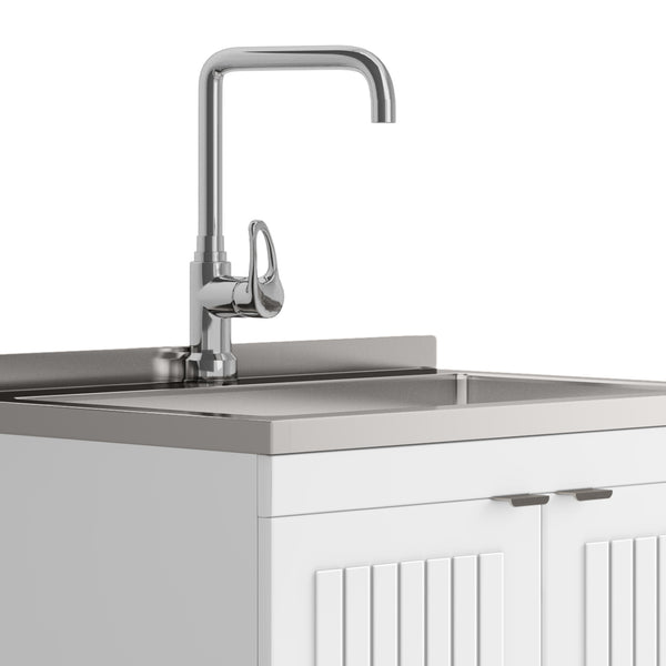 English Elm Murphy 28" Laundry Cabinet With Deep Stainless Steel Sink & High-Arch Faucet - Perfect For Your Space! B136P158808