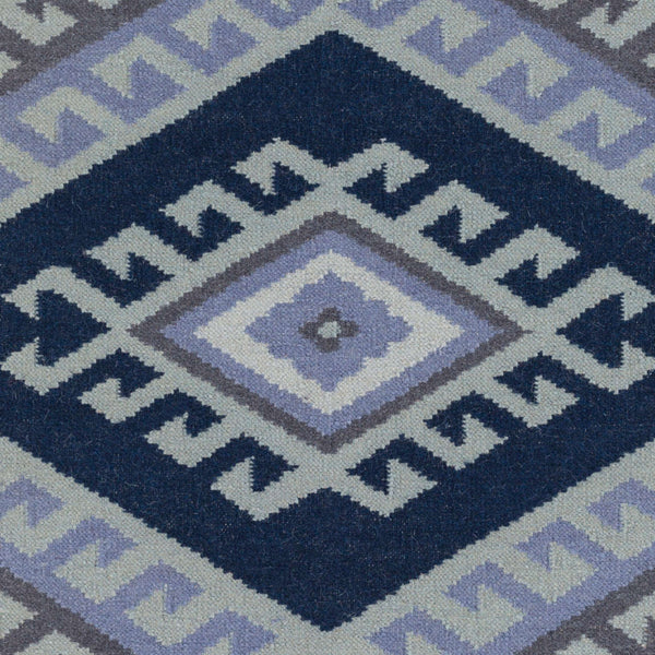 Surya Wanderer 2'6" X 8' Handmade Wool Rug – Global-inspired Elegance For Eclectic Home Decor Spaces Denim Wool Wrr2000-810