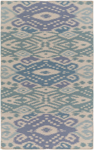 Surya Wanderer 2'6" X 8' Handmade Wool Rug – Global-inspired Elegance For Eclectic Home Decor Spaces Blue Wool Wrr2001-810