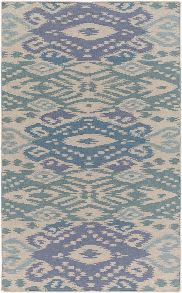 Surya Wanderer 2'6" X 8' Handmade Wool Rug – Global-inspired Elegance For Eclectic Home Decor Spaces Blue Wool Wrr2001-810