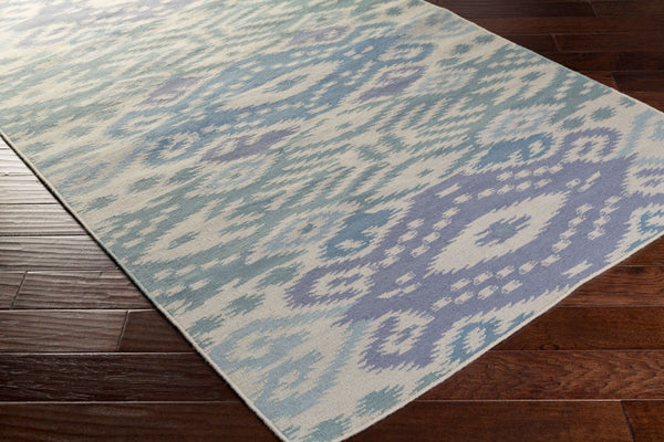 Surya Wanderer 2'6" X 8' Handmade Wool Rug – Global-inspired Elegance For Eclectic Home Decor Spaces Blue Wool Wrr2001-810