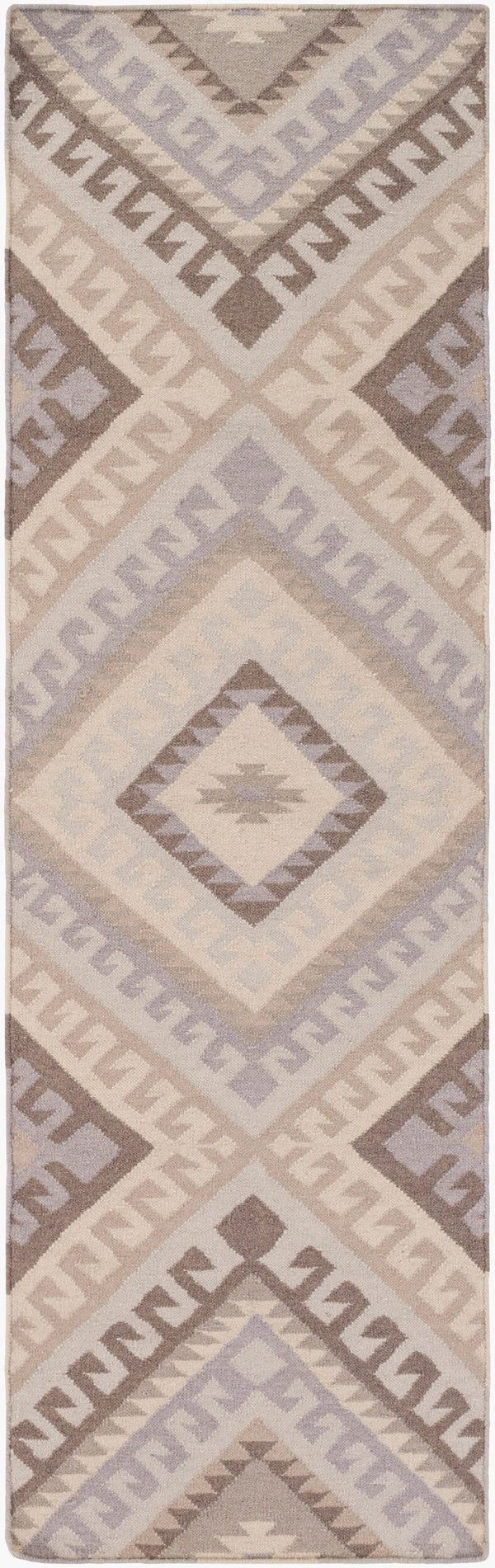 Surya Wanderer 2'6" X 8' Handmade Wool Rug – Global-inspired Elegance For Eclectic Home Decor Spaces Gray Wool Wrr2005-268