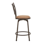 Homelegance By Top-Line Donaghy Double X-Back Wood Trim Adjustable Stools (Set of 3) Bronze Engineered Wood