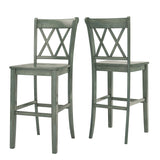 Homelegance By Top-Line Juliette X-Back Bar Height Chairs (Set of 2) Green Rubberwood